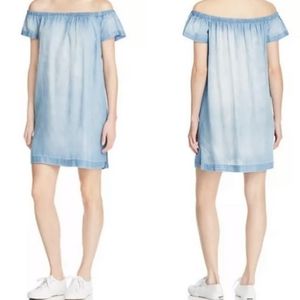 Anthro Cloth & Stone > Chambray Off Shoulder Dress